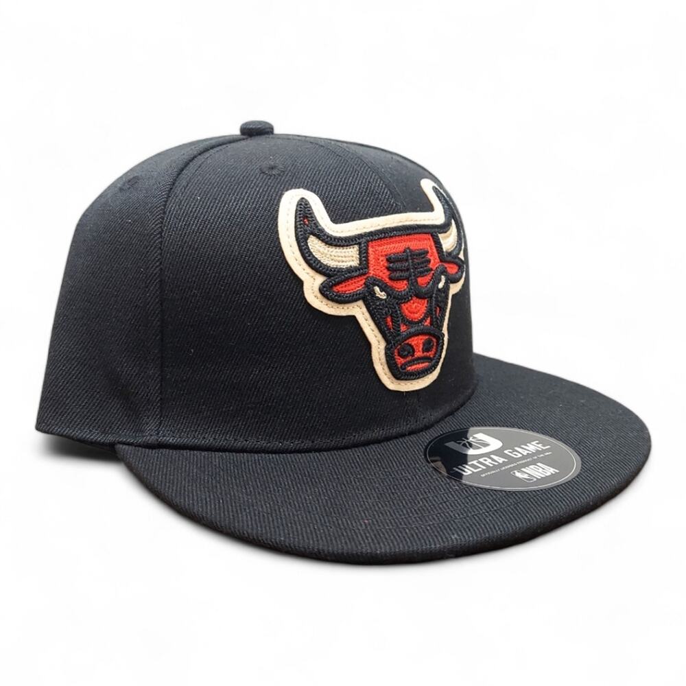 Chicago Bulls Ultra Game NBA Black/Red Snapback Hat Bulls Logo - Picture 2 of 7